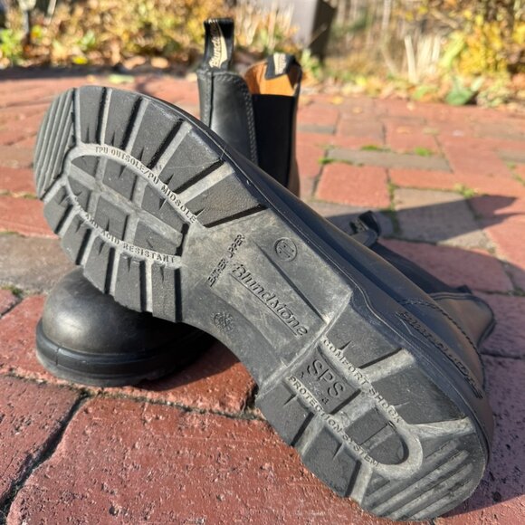 Men's US 12M AU11 Blundstone Leather Rustic Black/Gray #587 Chelsea - Picture 4 of 9